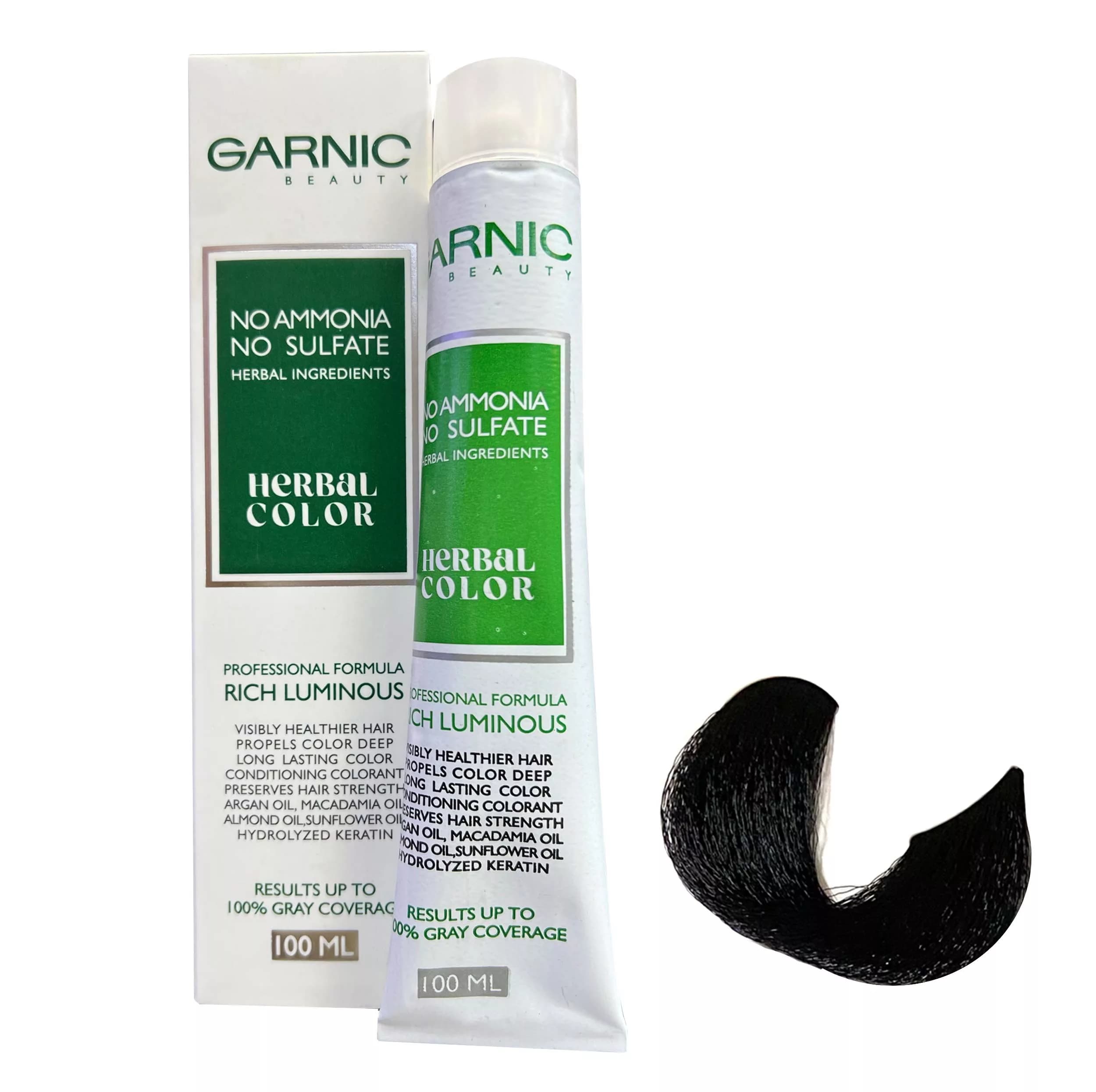 رنگ مو گارنیک مدل NO-AMMONIA شماره 1 حجم 100 میلی لیتر رنگ مشکی