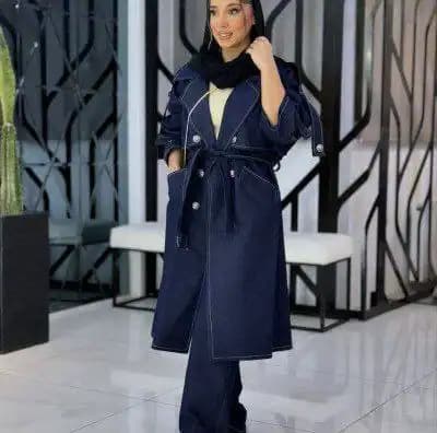کت بلند و شلوار راستا طرح جین