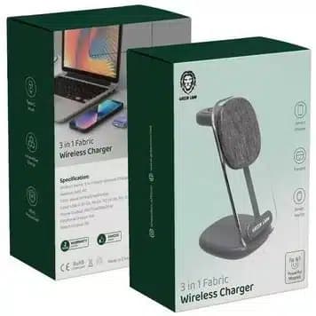 شارژر بی سیم Green Lion 3 in 1 Fabric Wireless Charger 15W — تصویر ۴