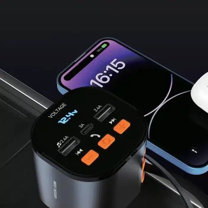 شارژر فندکی رادیو ۵۰ وات گرین لاین Green Lion FM Retractable 50W Car Charger — تصویر ۲