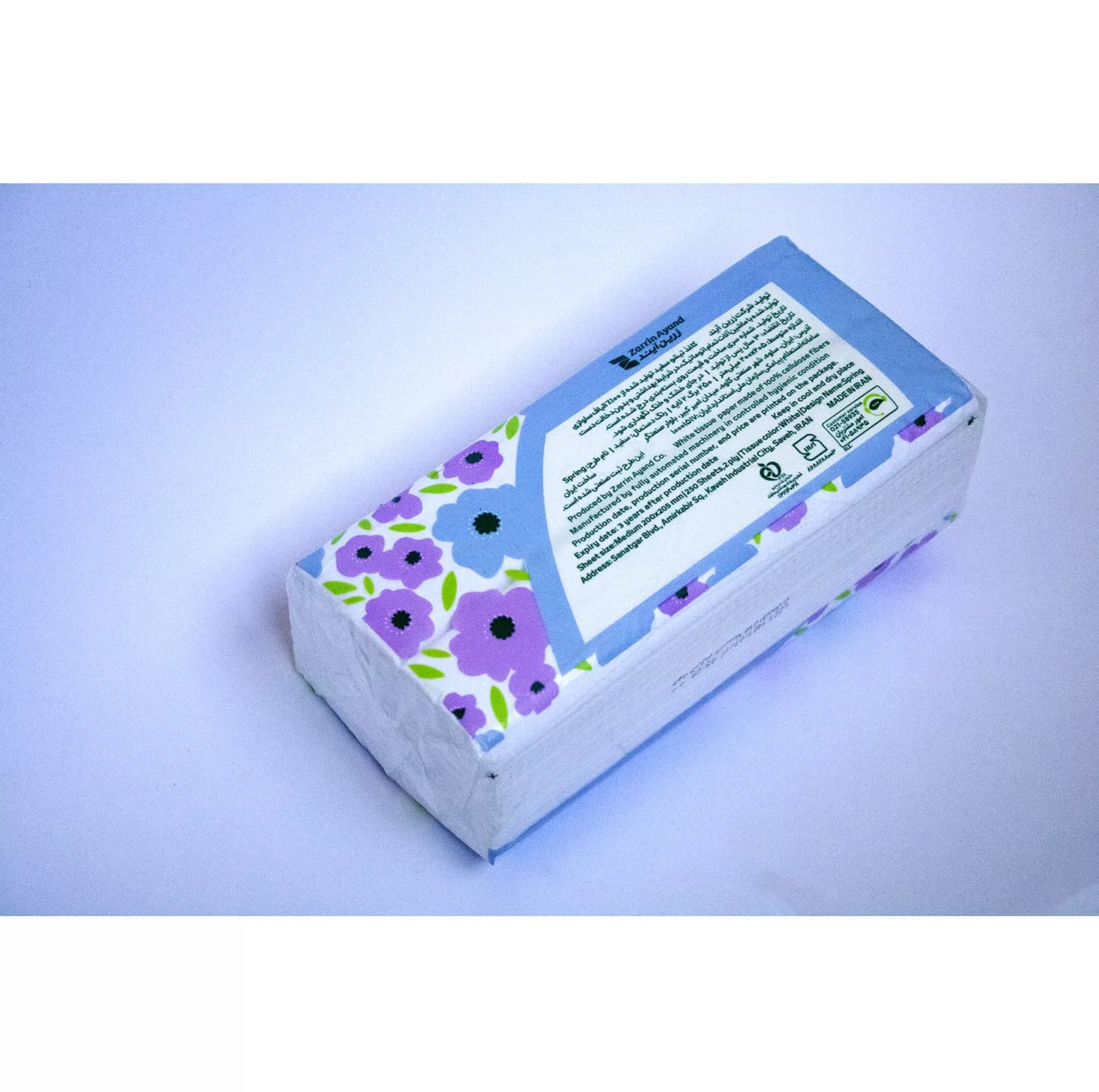 دستمال کاغذی 250 برگ فول تایم مدل دولایه اقتصادی کد M57 بسته 3 عددی — تصویر ۴
