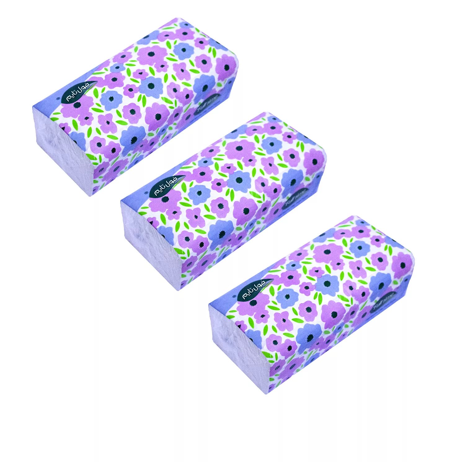 دستمال کاغذی 250 برگ فول تایم مدل دولایه اقتصادی کد M57 بسته 3 عددی — تصویر ۲