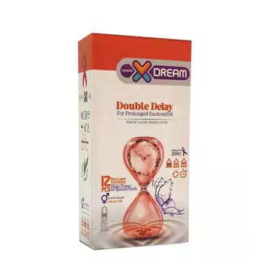 کاندوم تاخیری مضاعف خاردار ایکس دریم XDream مدل Double Delay بسته 12 عددی