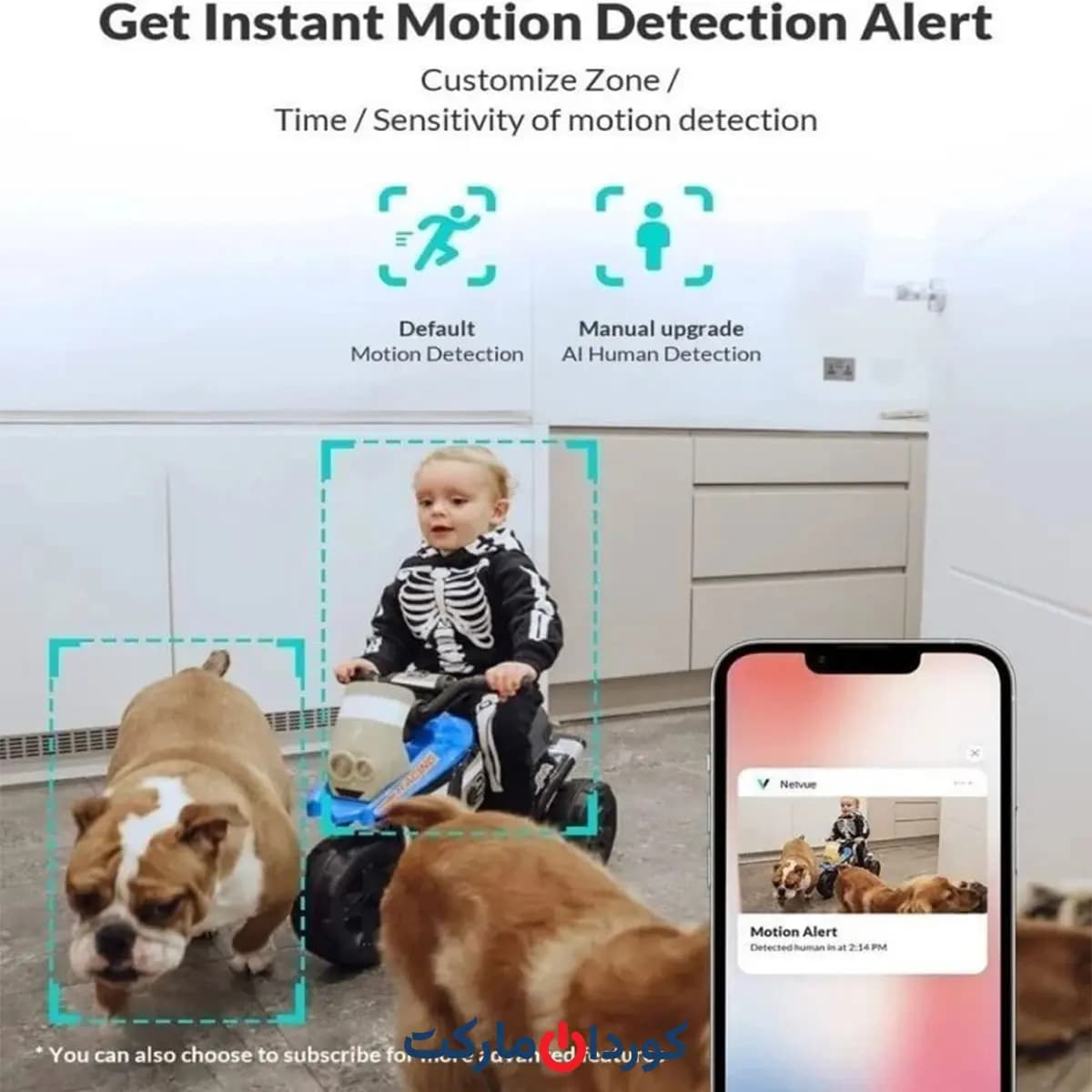 دوربین بیسیم تحت شبکە 360درجە فول اچ دی نت ویو Netvue Orb Mini — تصویر ۳