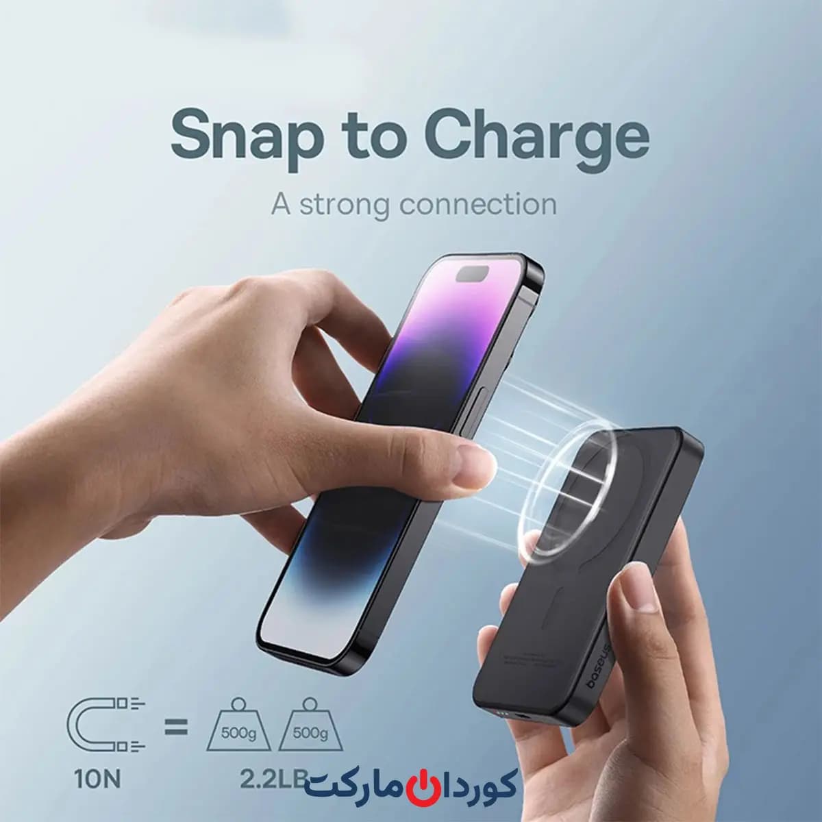 پاوربانک وایرلس مگنتی باسئوس اورجینال Baseus مدل PPCXM05 میلی آمپر 5000 وات 20 کد (34699) — تصویر ۵