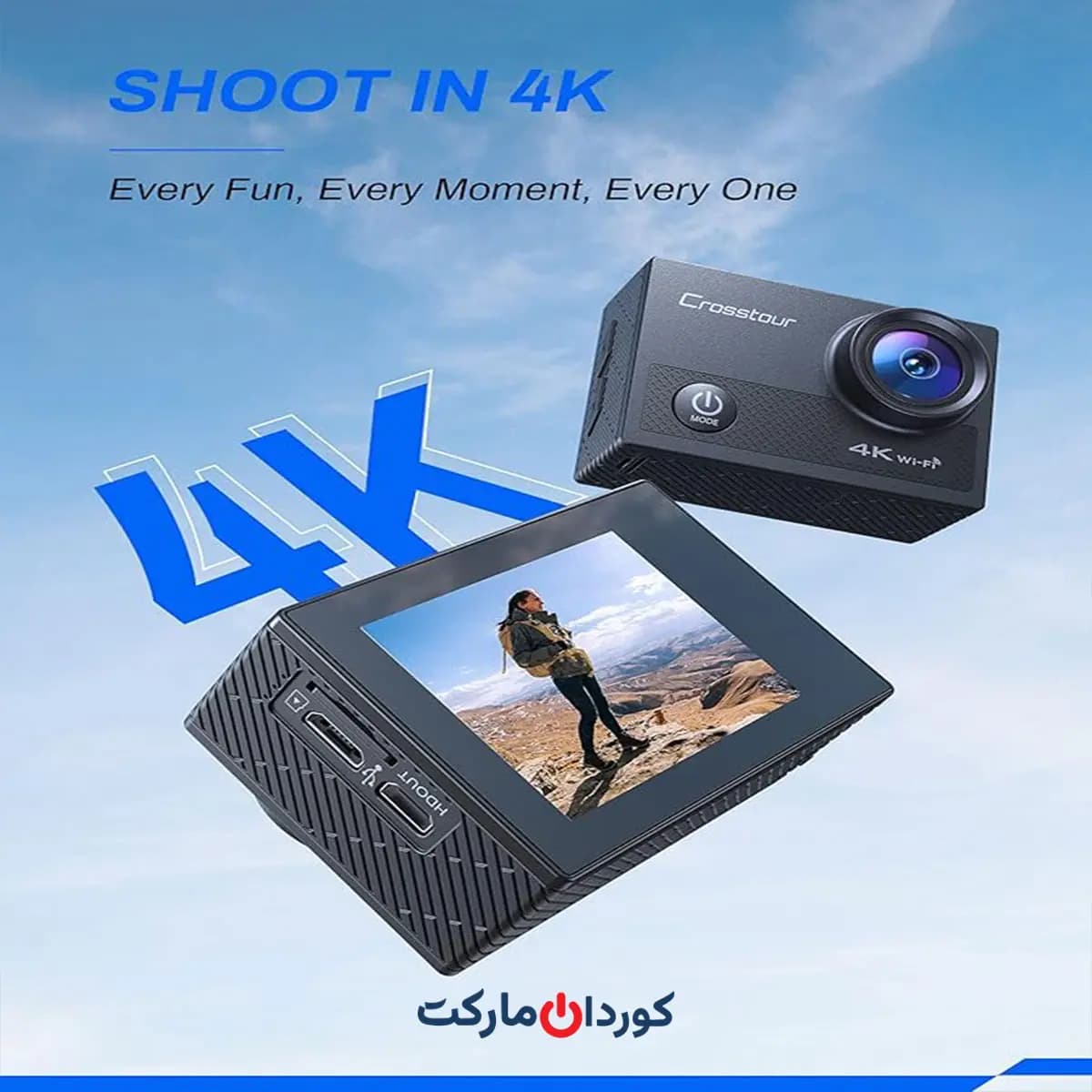 دوربین ورزشی ضد آب Crosstour 4k Wifiکراستور مدل CT9000 — تصویر ۴