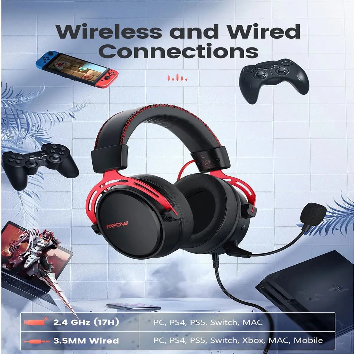 هدست بی سیم گیمینگ امپو Mpow BH415A کد (29750) — تصویر ۶