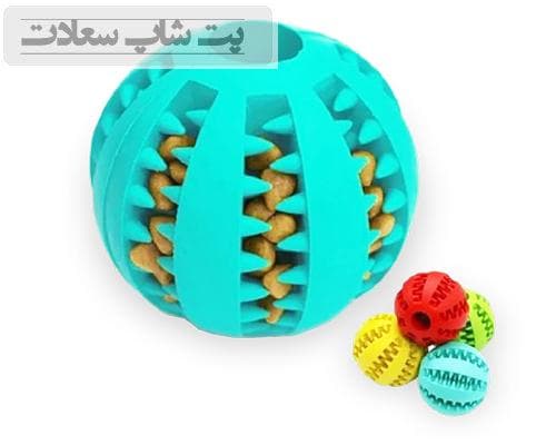 اسباب بازی سگ و گربه توپ تشویقی شیاردار لاتکس