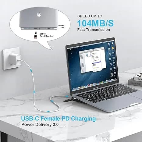 هاب USB-C ده پورت داک استیشن مدل DC007 کد (29966) — تصویر ۳
