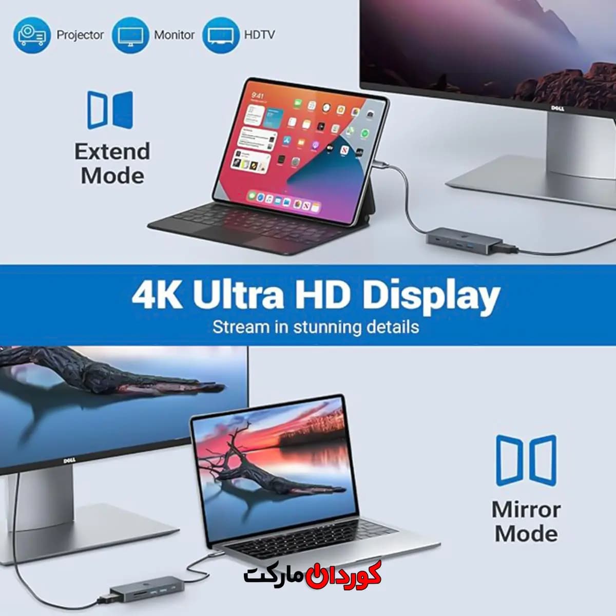 هاب 10 پورت usb c مدل HB025 کد (30015) — تصویر ۹