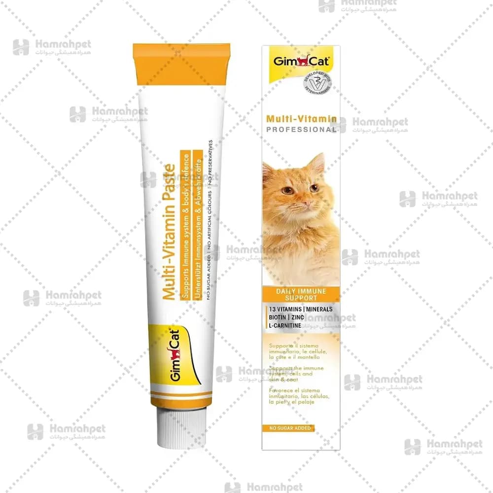 خمیر مالت و مولتی ویتامین گربه جیم کت GimCat Paste Multi Vitamin وزن 100 گرم — تصویر ۳