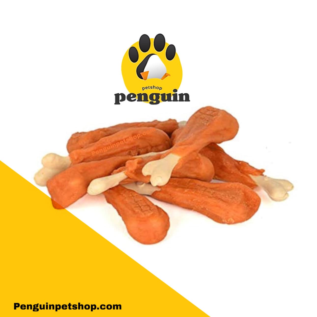 تشویقی سگ ونپی با طعم مرغ و کلسیم Chicken Jerky & Calcium Bone Wrap وزن 100 گرم — تصویر ۳