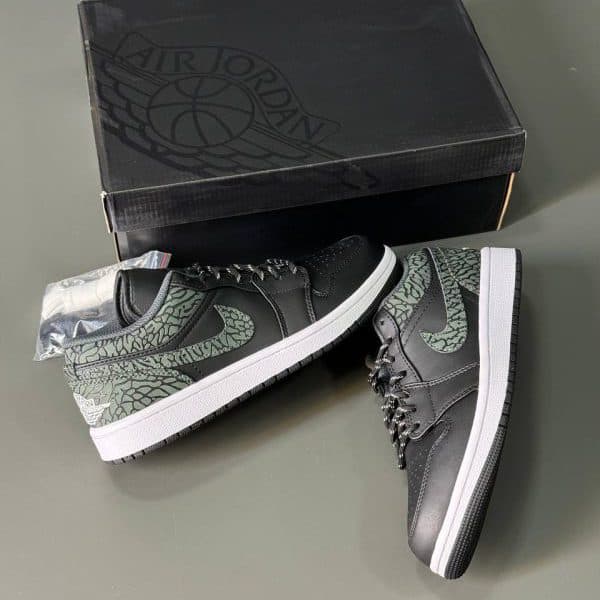 نایک ایرجردن وان دارک الفینت ساق کوتاه jordan 1 low Dark Elephant — تصویر ۲