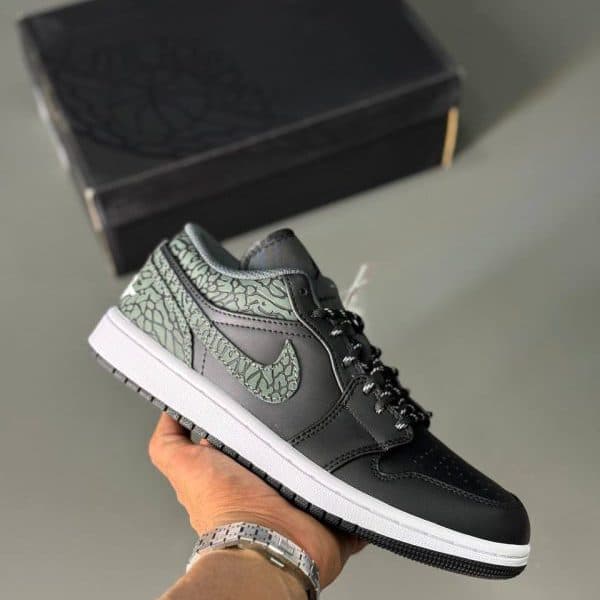 نایک ایرجردن وان دارک الفینت ساق کوتاه jordan 1 low Dark Elephant