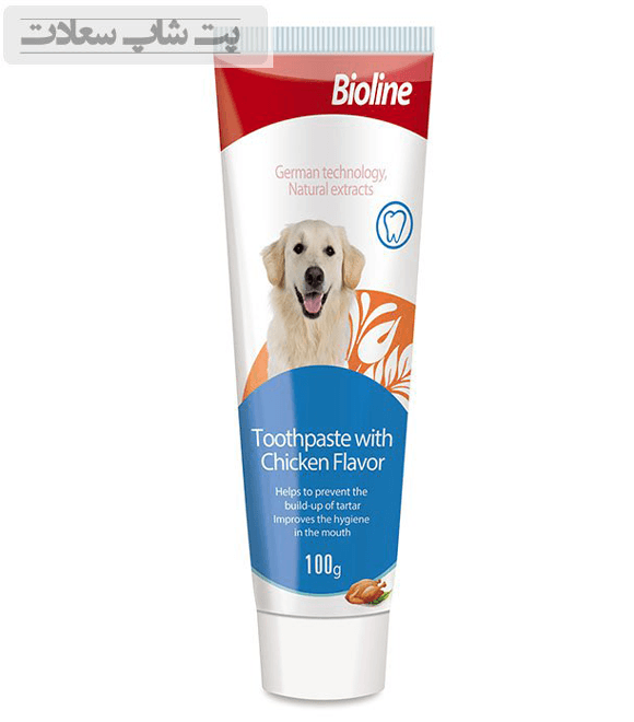 خمیر دندان سگ بایولاین با طعم مرغ Bioline Toothpaste Chicken Flavor وزن 100 گرم