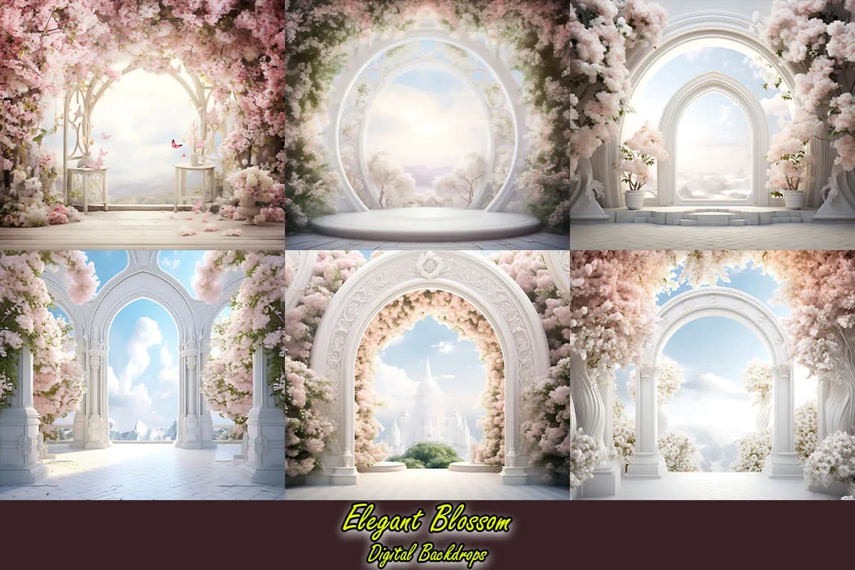 42 بک گراند گل و شکوفه آتلیه عکاسی — تصویر ۸