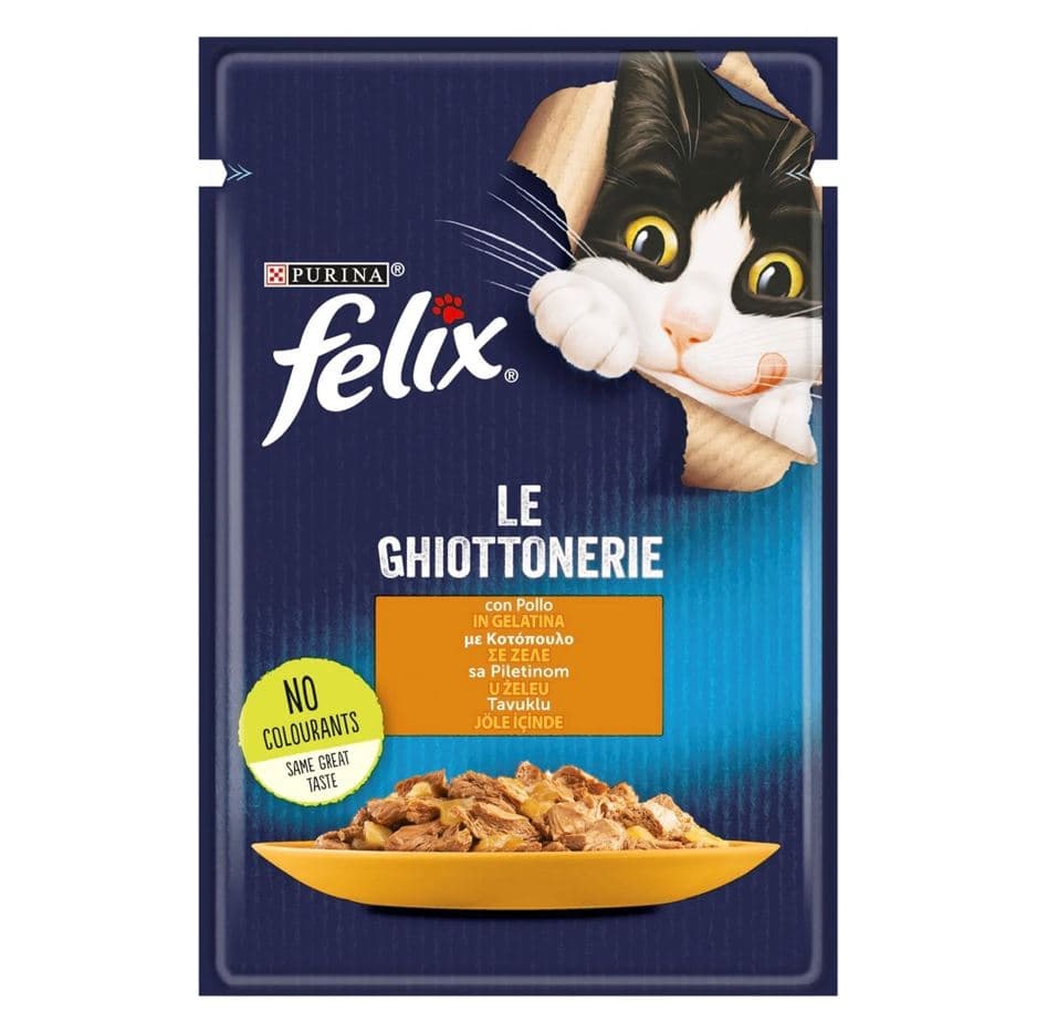 پوچ گربه فلیکس با طعم مرغ در ژله Felix Chicken In Jelly وزن 85 گرم — تصویر ۲