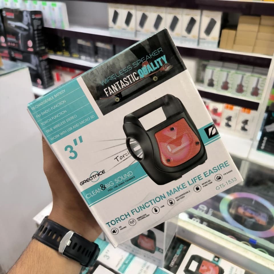 اسپیکر بلوتوث قابل حمل GTS-1533 دارای چراغ قوه — تصویر ۳