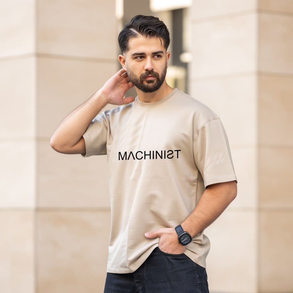 تیشرت مچینست Machinist دونخ پنبه کرمی مردانه | کیفیت بالا