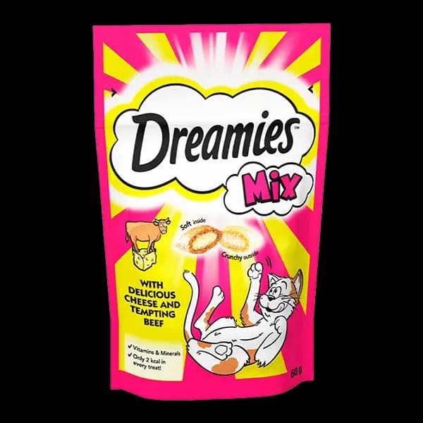 تشویقی گربه دریمیز با طعم گوشت و پنیر Dreamies Cat Snack with Cheese &amp; Beef وزن 60 گرم — تصویر ۲