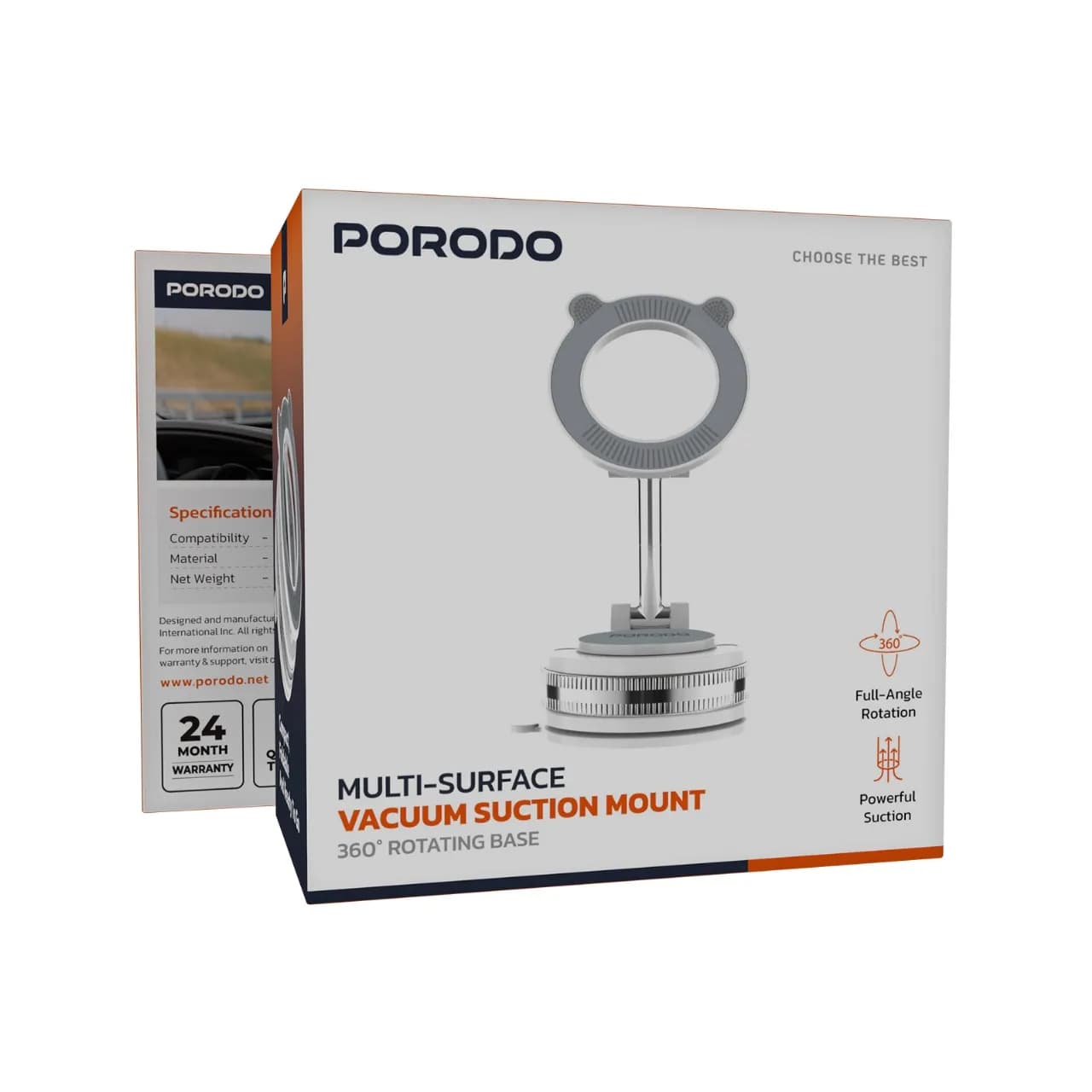 هولدر موبایل مگنتی مکشی برای گوشی‌های 5.4 تا 6.9 اینچ مدل Multi-Surface Vacuum Suction Mount پورودو — تصویر ۳