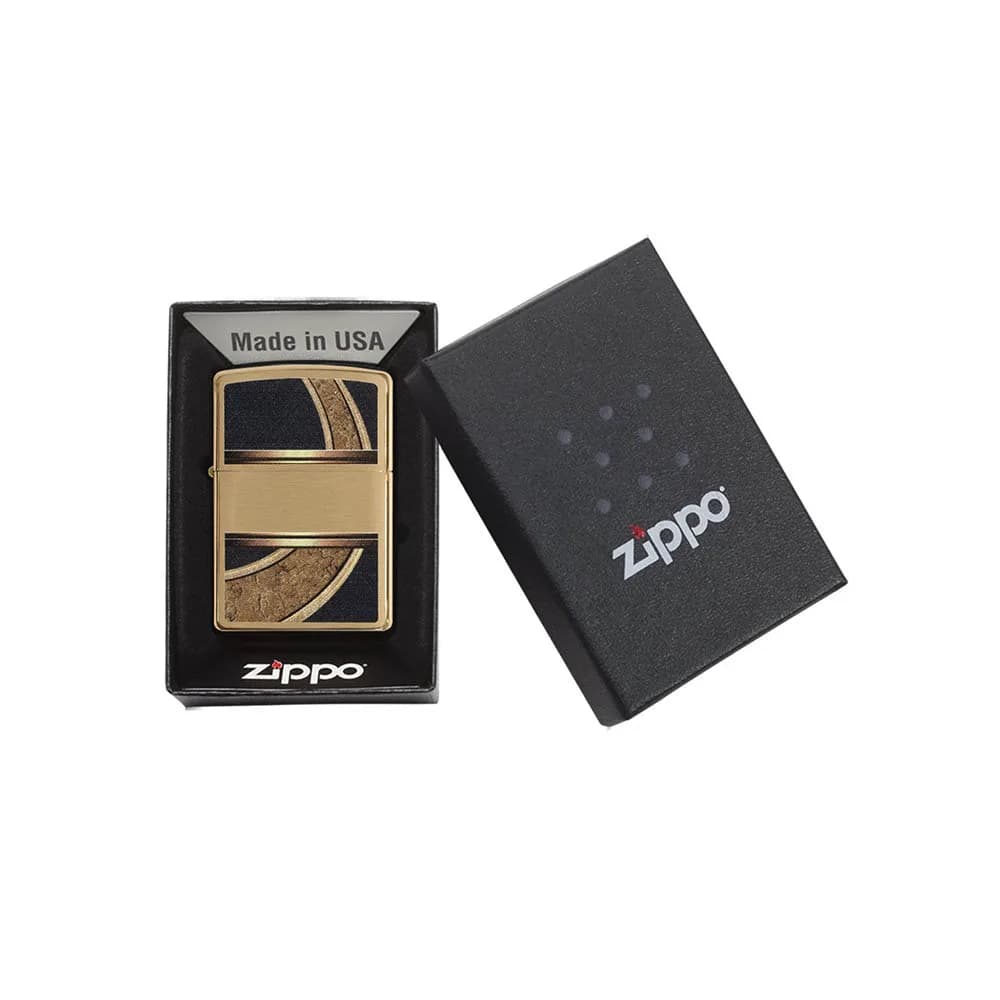 فندک زیپو مدل Gold And Black Brushed Brass کد 28673 — تصویر ۵
