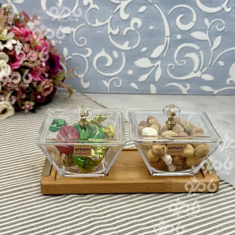 اردو خوری مربع پایه چوب 2خانه لیمون 2241 — تصویر ۲