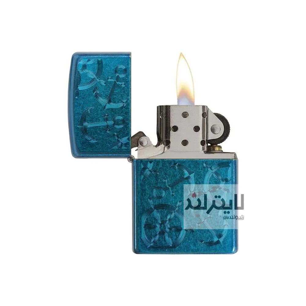 فندک زیپو مدل Iced Nautical Cerulean Blue کد 29251 — تصویر ۳