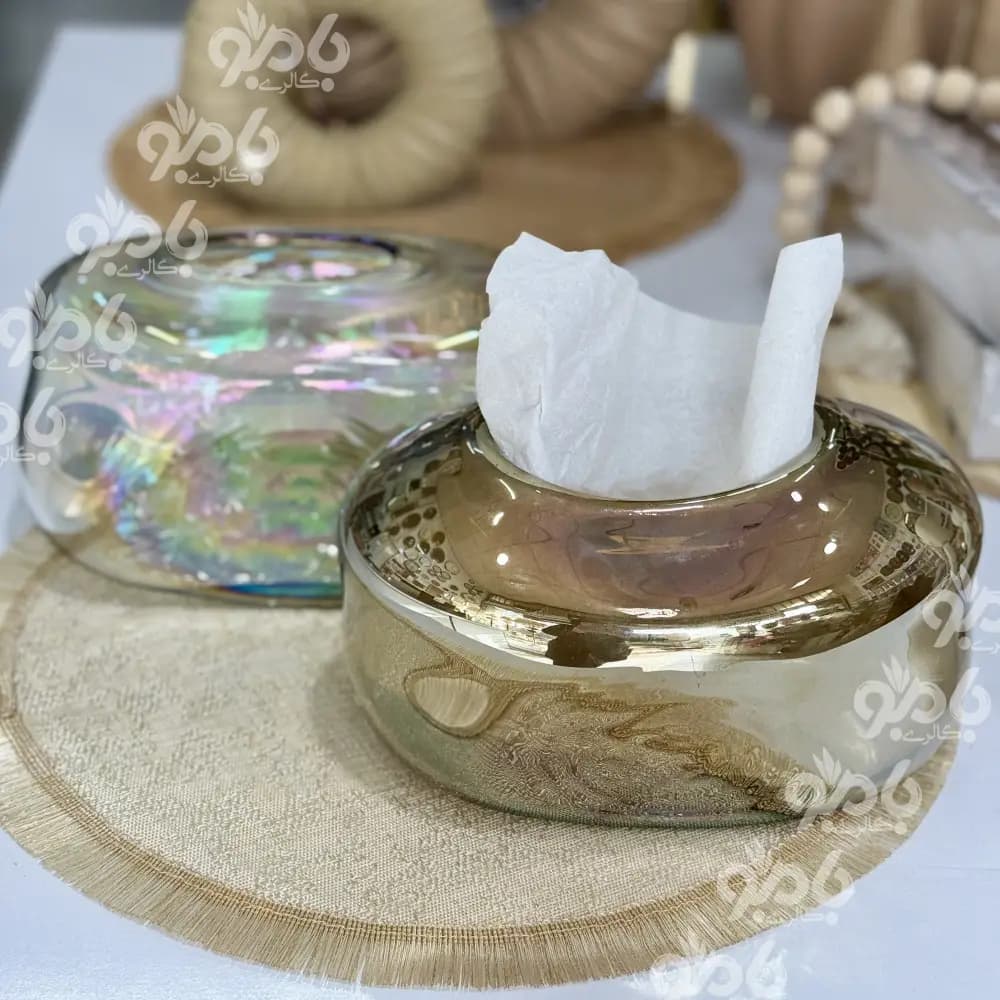 جا دستمال تک شیشه ای دفرمه شامپاینی