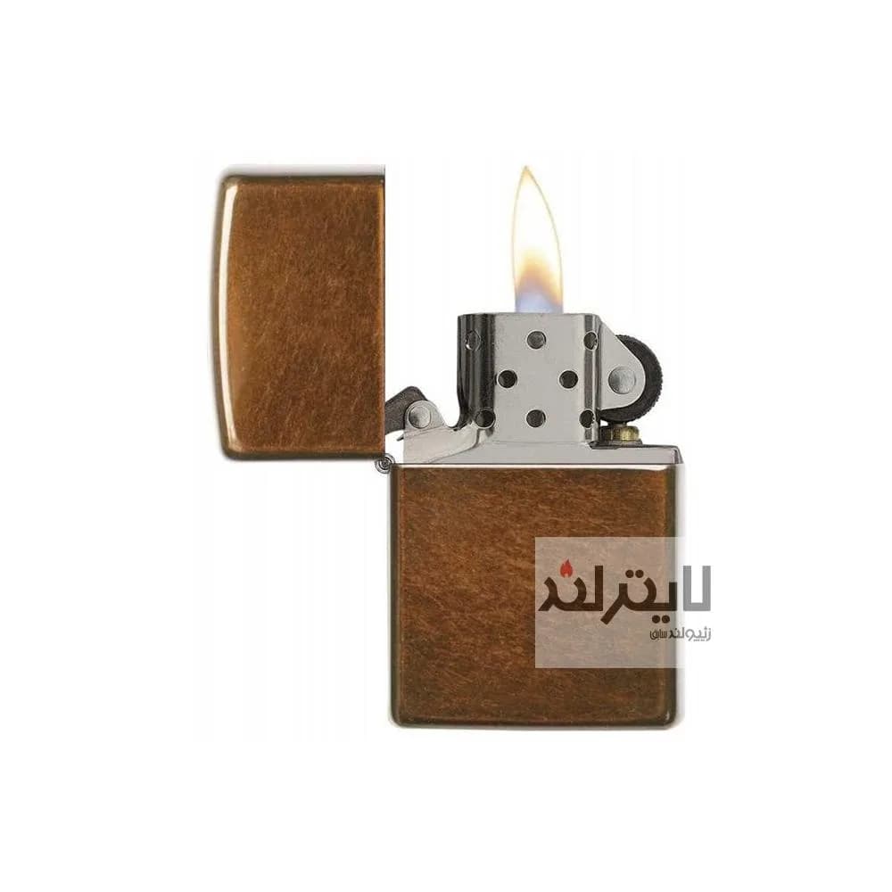 فندک زیپو مدل Classic with Toffee coating, light brown کد 21184 — تصویر ۳