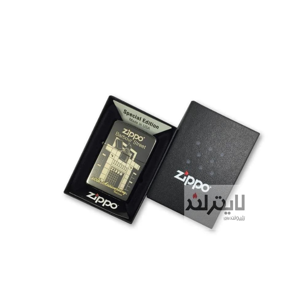فندک زیپو مدل 60th Anniversary Barbour Street Black Ebony کد 28790 — تصویر ۳