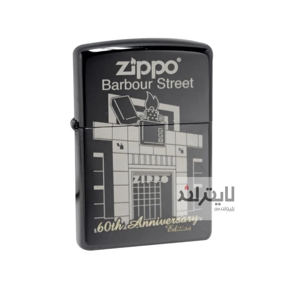 فندک زیپو مدل 60th Anniversary Barbour Street Black Ebony کد 28790 — تصویر ۲