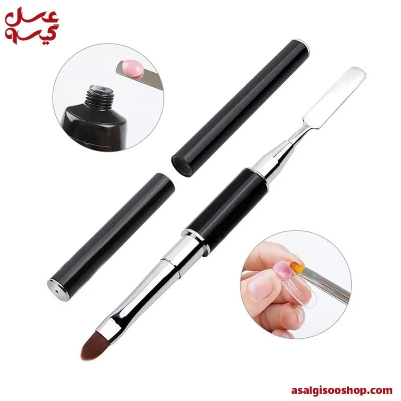 قلم پلی ژل دو طرفه کاشت ناخن|Dual End Poly Gel Nail Brush & Spatula| کد 2602