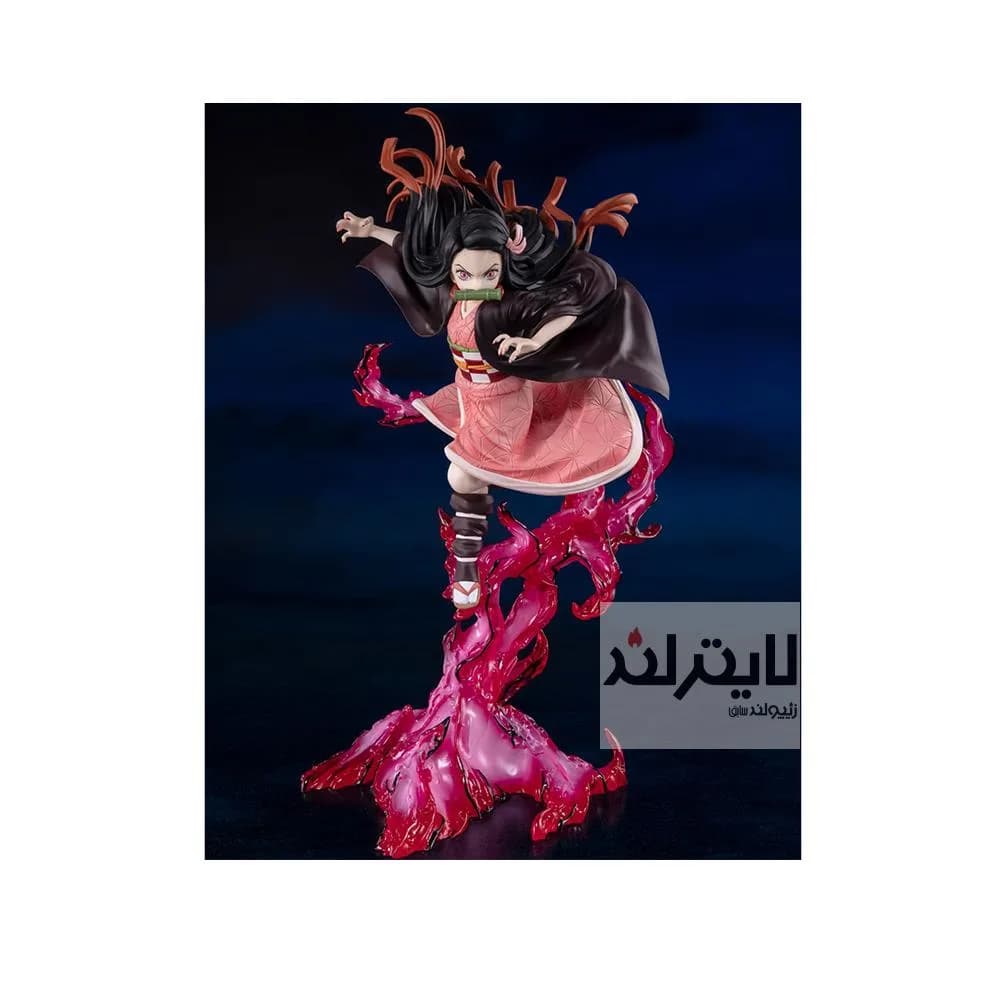 فیگور Nezuko Kamado از انیمه Demon Slayer در حال اجرای هنر خون شیطانی ساخت شرکت Bandai Tamashii — تصویر ۲