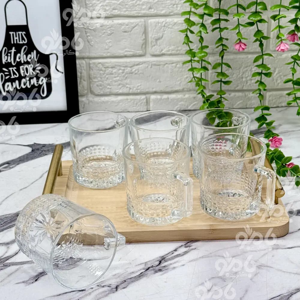 نیم لیوان شیشه ای بتا دسته دار1452