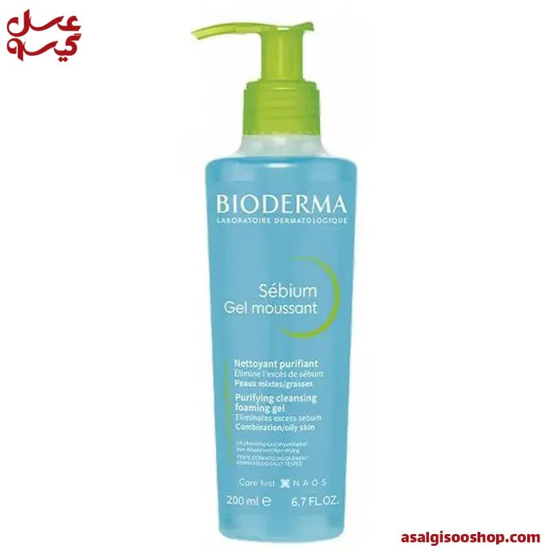 ژل شستشوی سبیوم بایودرما|Bioderma Sebium Gel Moussant Purifying Cleansing Foaming Gel | کد 2557