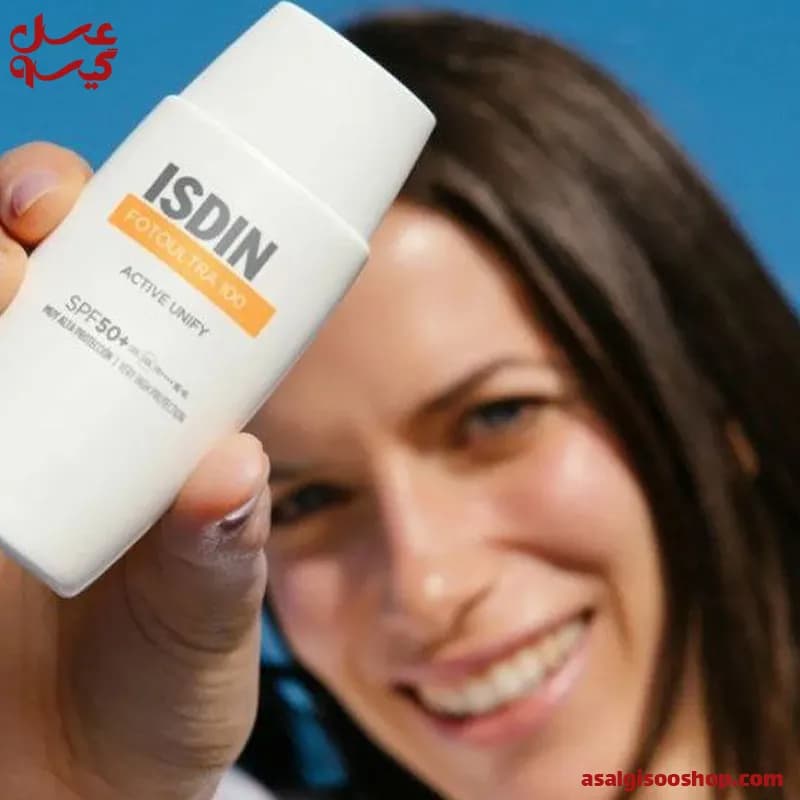 ضد آفتاب و ضد لک بیرنگ اکتیو یونیفای ایزدین|ISDIN FotoUltra Active Unify Sunscreen SPF50| کد 2533 — تصویر ۲