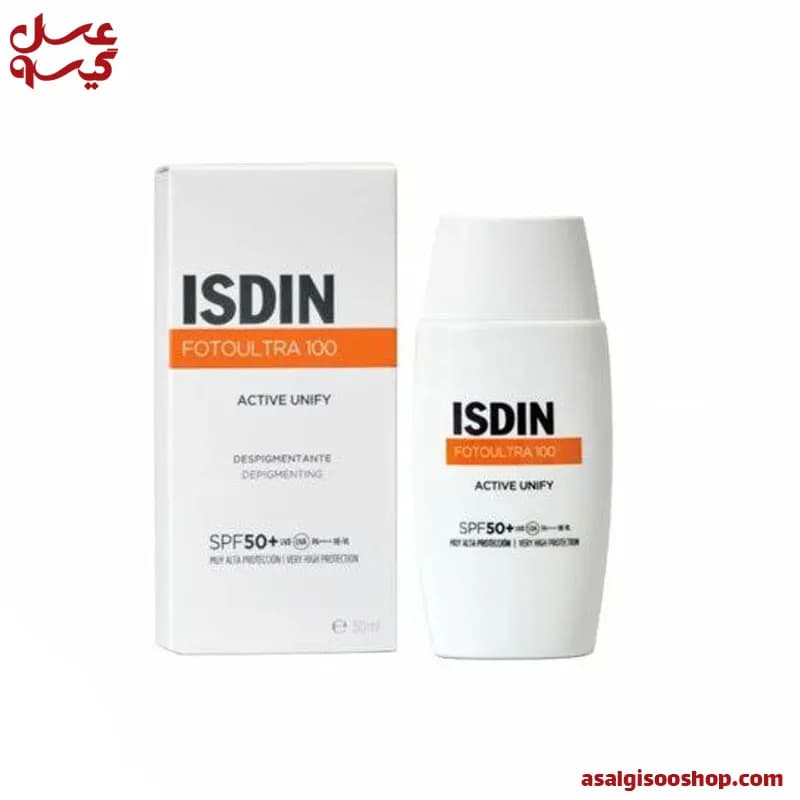 ضد آفتاب و ضد لک بی‌رنگ اکتیو یونیفای ایزدین|ISDIN FotoUltra Active Unify Sunscreen SPF50| کد 2533