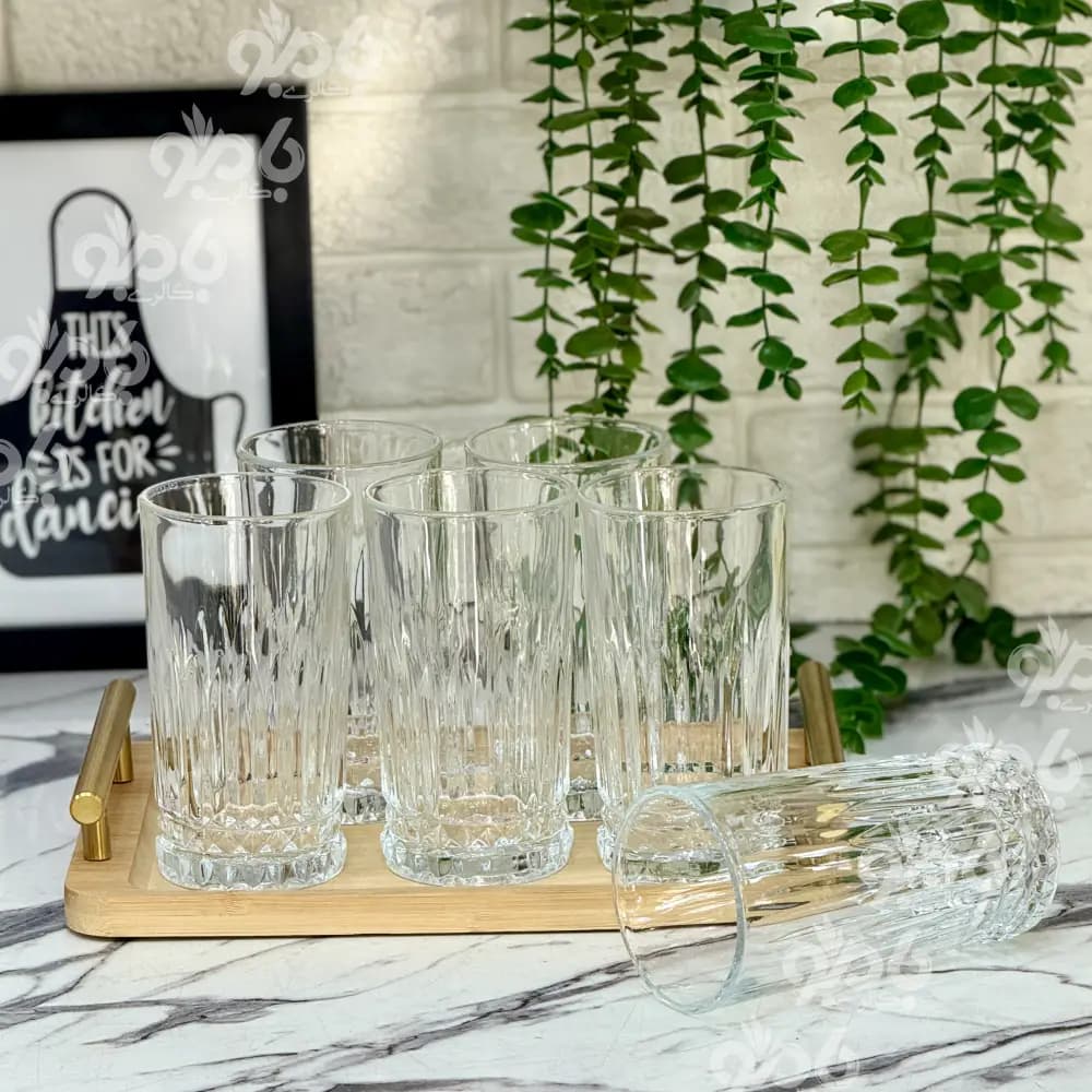 لیوان شیشه ای6عددی بلند جانا 1161