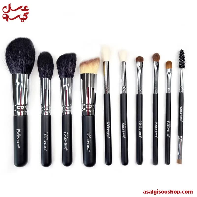 ست براش 10 عددی فوراور52|Forever52 XZ005 Black 10Pcs Makeup Brush Set| کد 2515