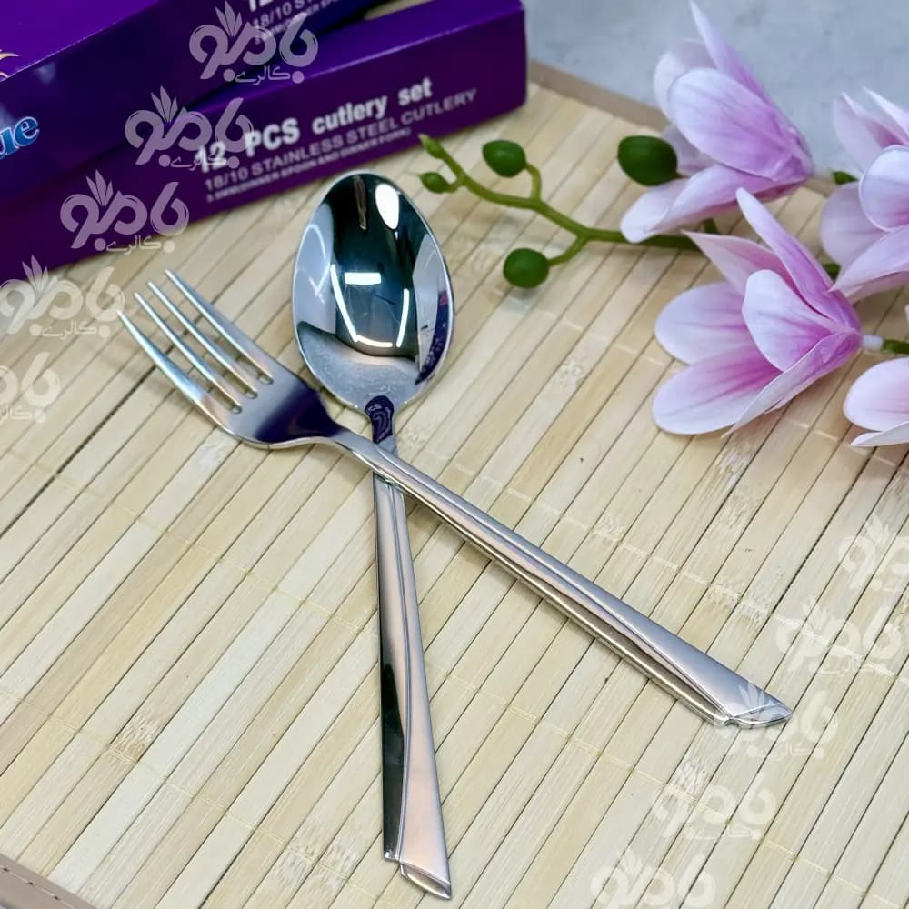 قاشق و چنگال یونیک استیل بنفش 620 گرم — تصویر ۳