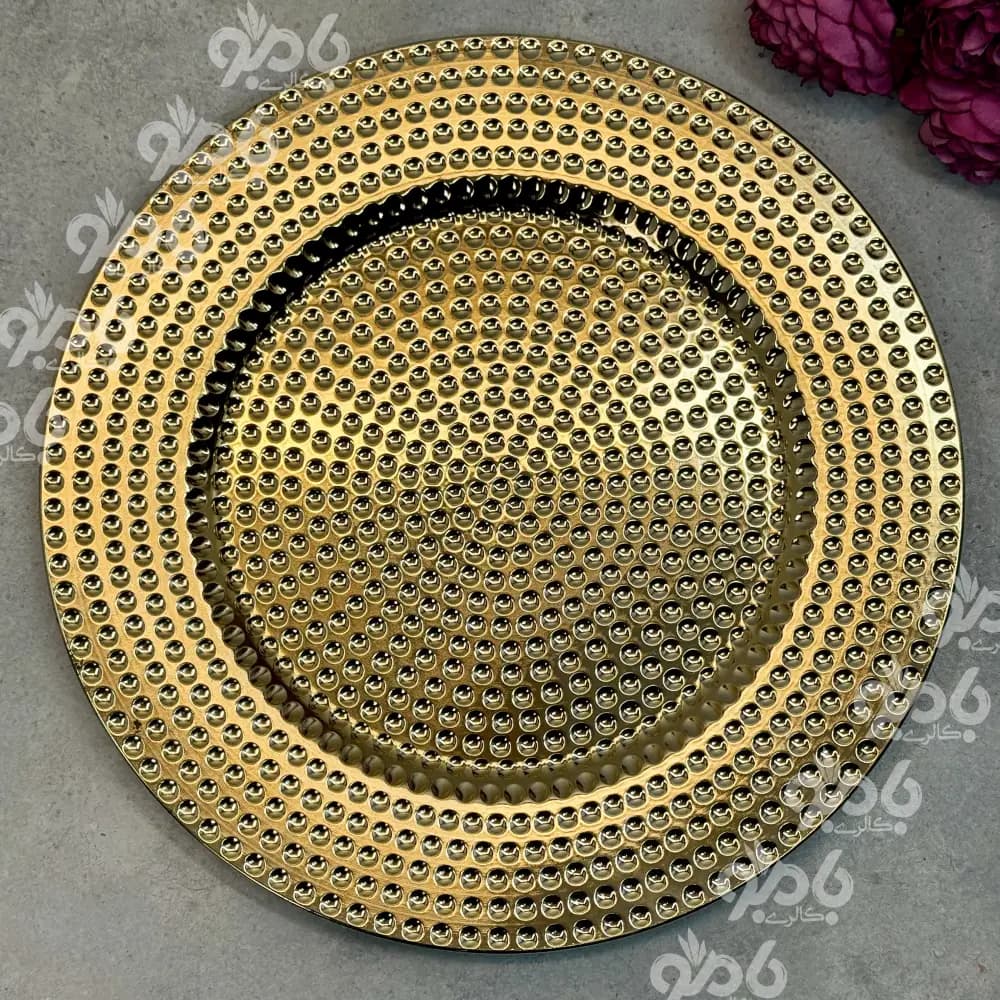 زیر بشقابی وارداتی گرد توپی طلایی 459 — تصویر ۲