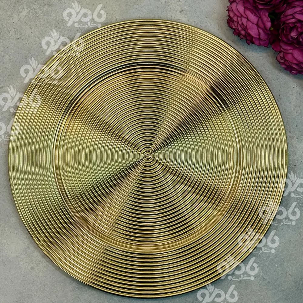 زیر بشقابی وارداتی گرد شیار طلایی 460 — تصویر ۲