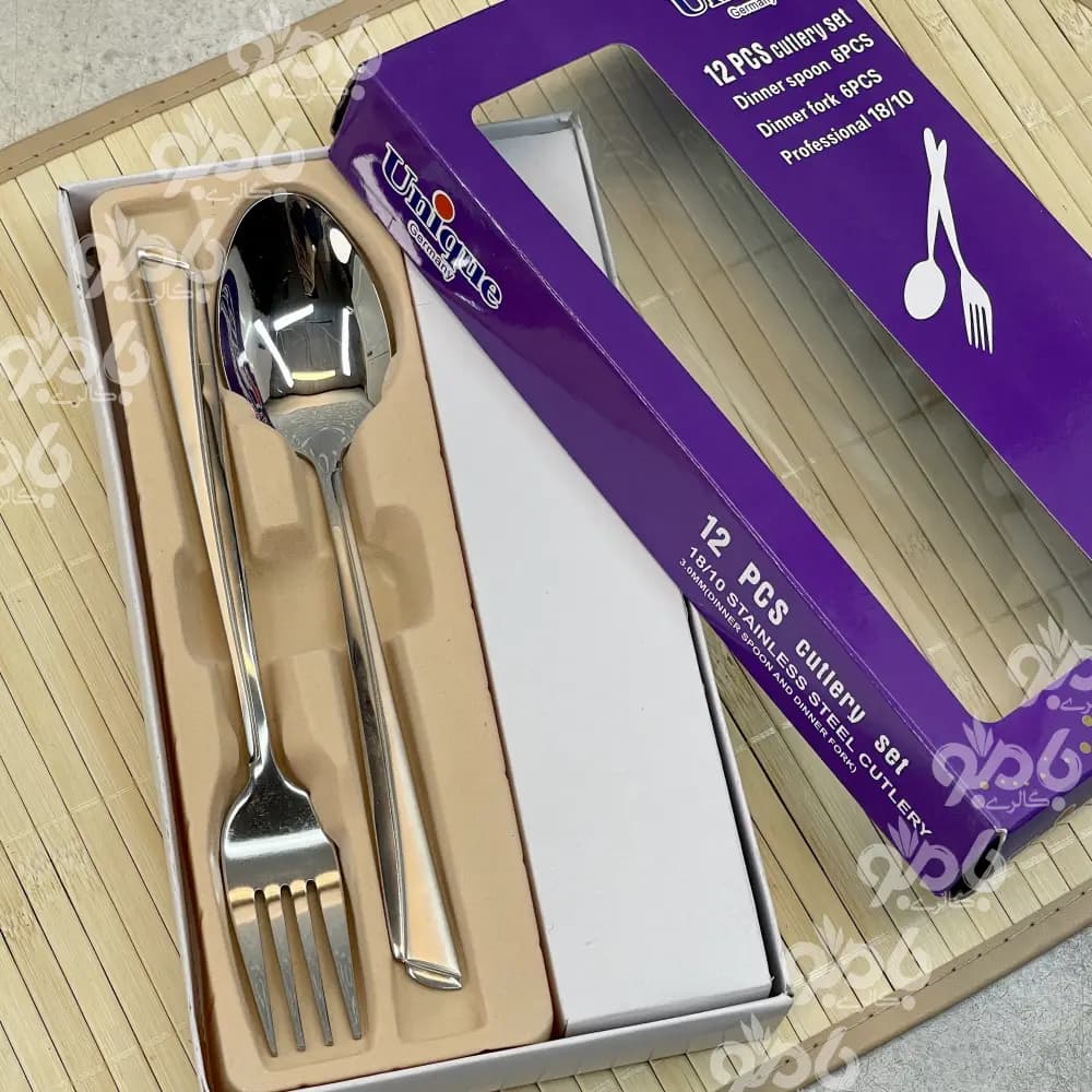 قاشق چنگال یونیک استیل جعبه بنفش 580 گرم — تصویر ۲