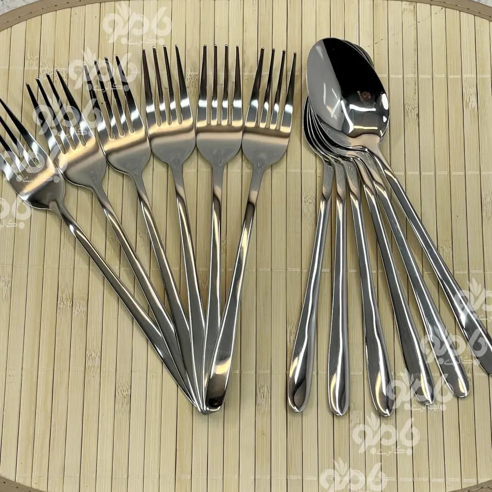 قاشق چنگال یونیک استیل جعبه بنفش 580 گرم