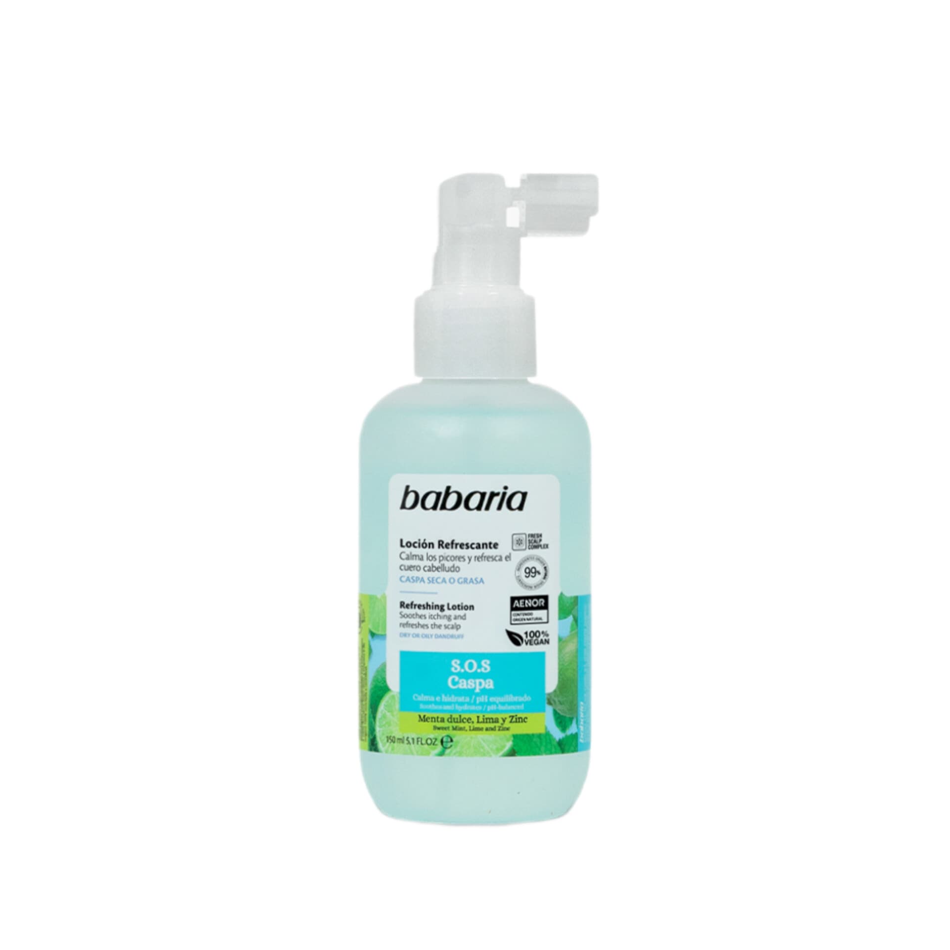 لوسیون ضد شوره فوری پوست سر باباریا Babaria Refreshing Scalp Lotion SOS Caps باباریا حجم 150 میل اورجینال