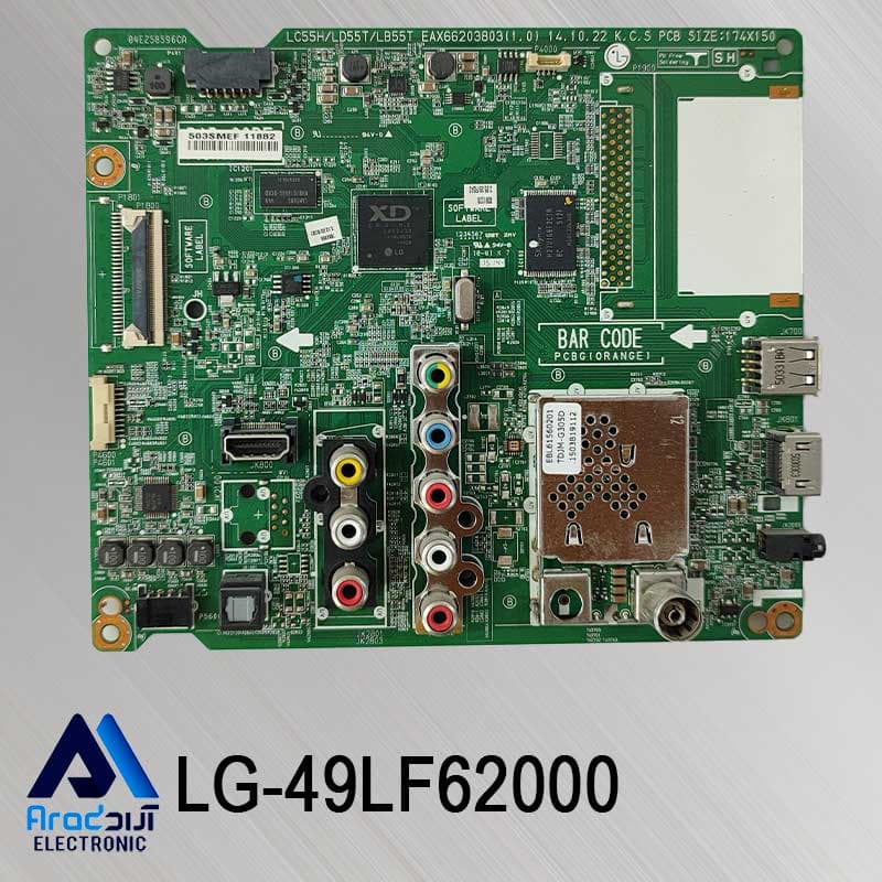 مین برد تلویزیون ال جی 49LF62000