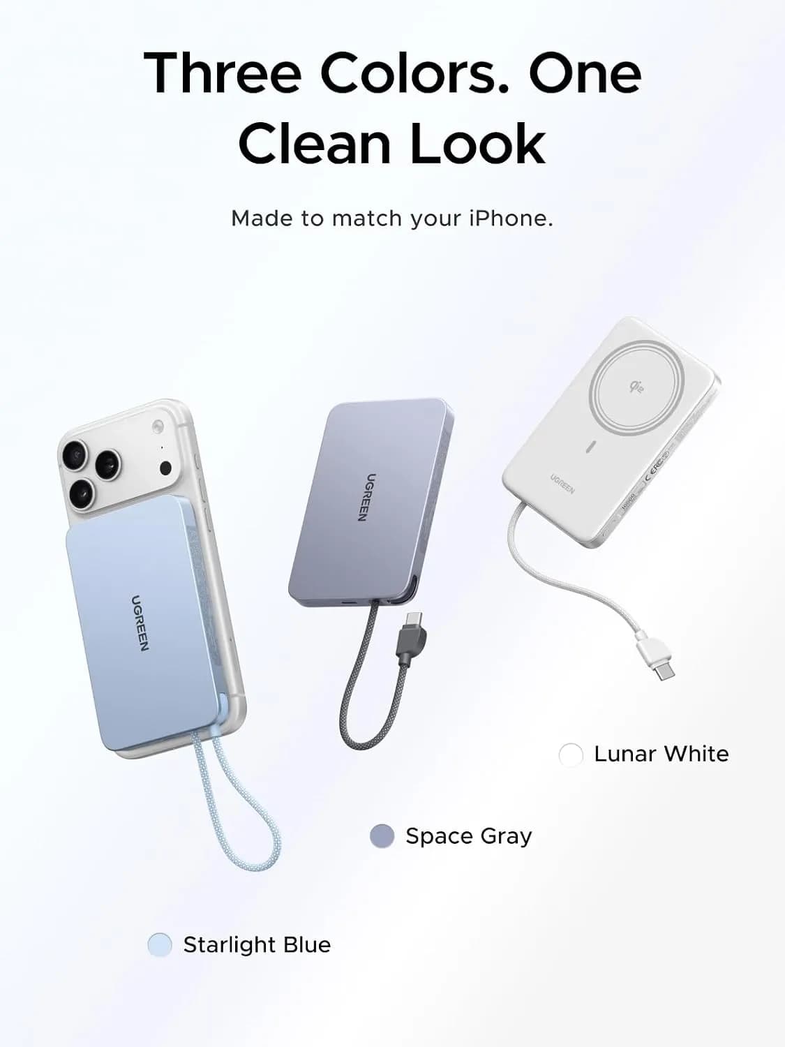 پاوربانک 10000 هزار میلی آمپر یوگرین UGREEN Magflow Air 10000mAh Power Bank PB570 — تصویر ۴