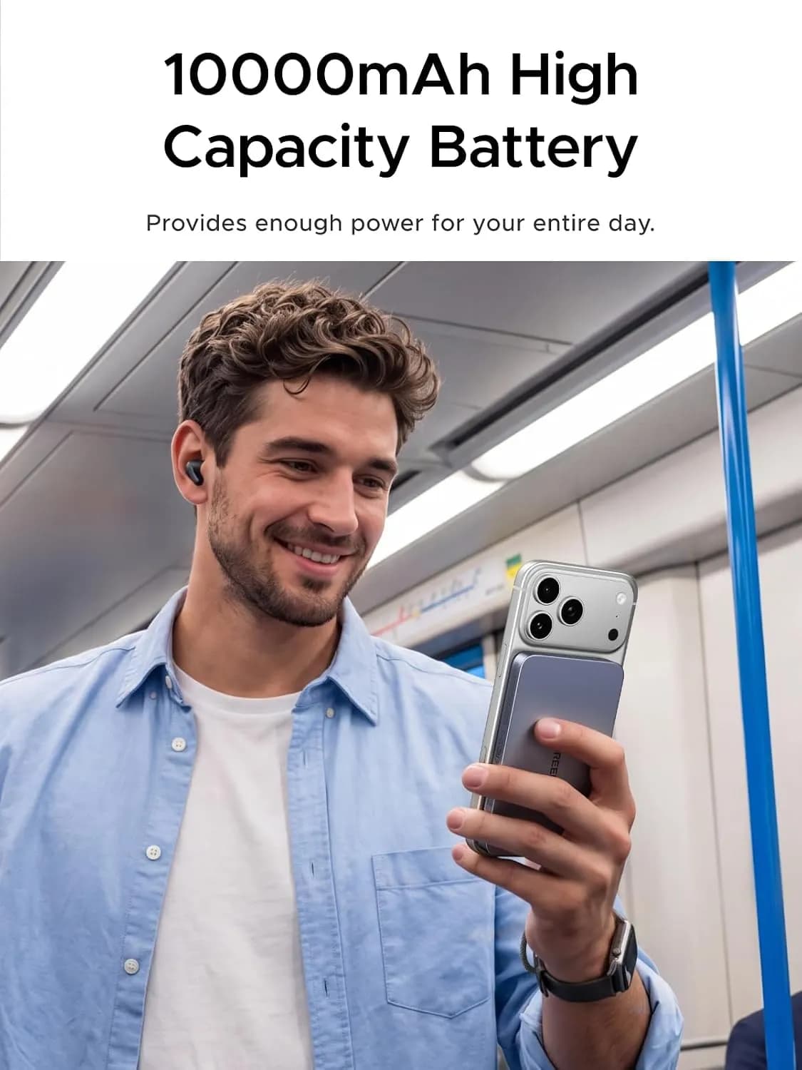 پاوربانک 10000 هزار میلی آمپر یوگرین UGREEN Magflow Air 10000mAh Power Bank PB570 — تصویر ۵