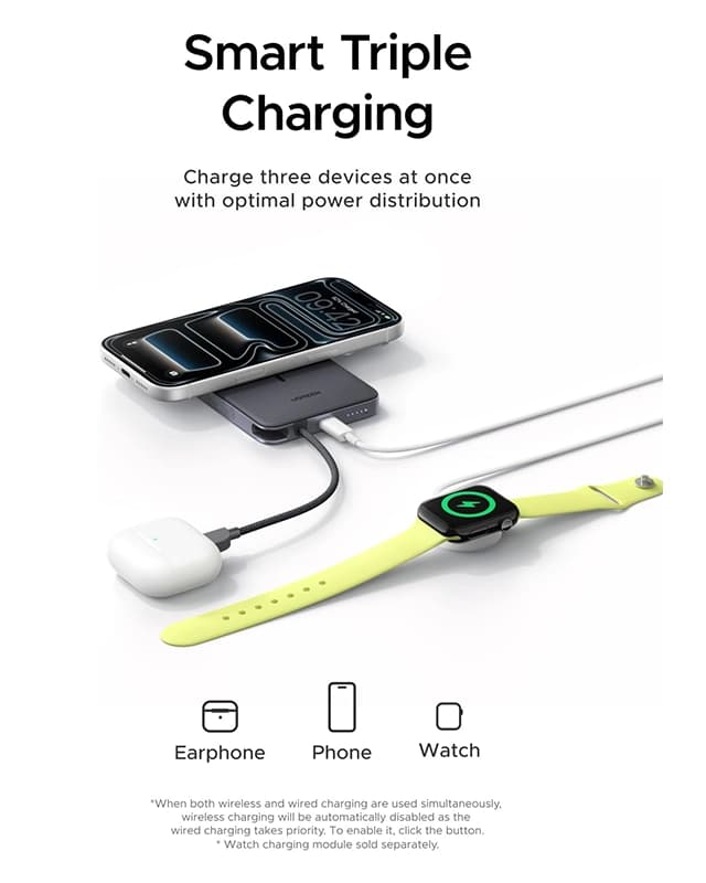 پاوربانک 10000 هزار میلی آمپر یوگرین UGREEN Magflow Air 10000mAh Power Bank PB570 — تصویر ۸